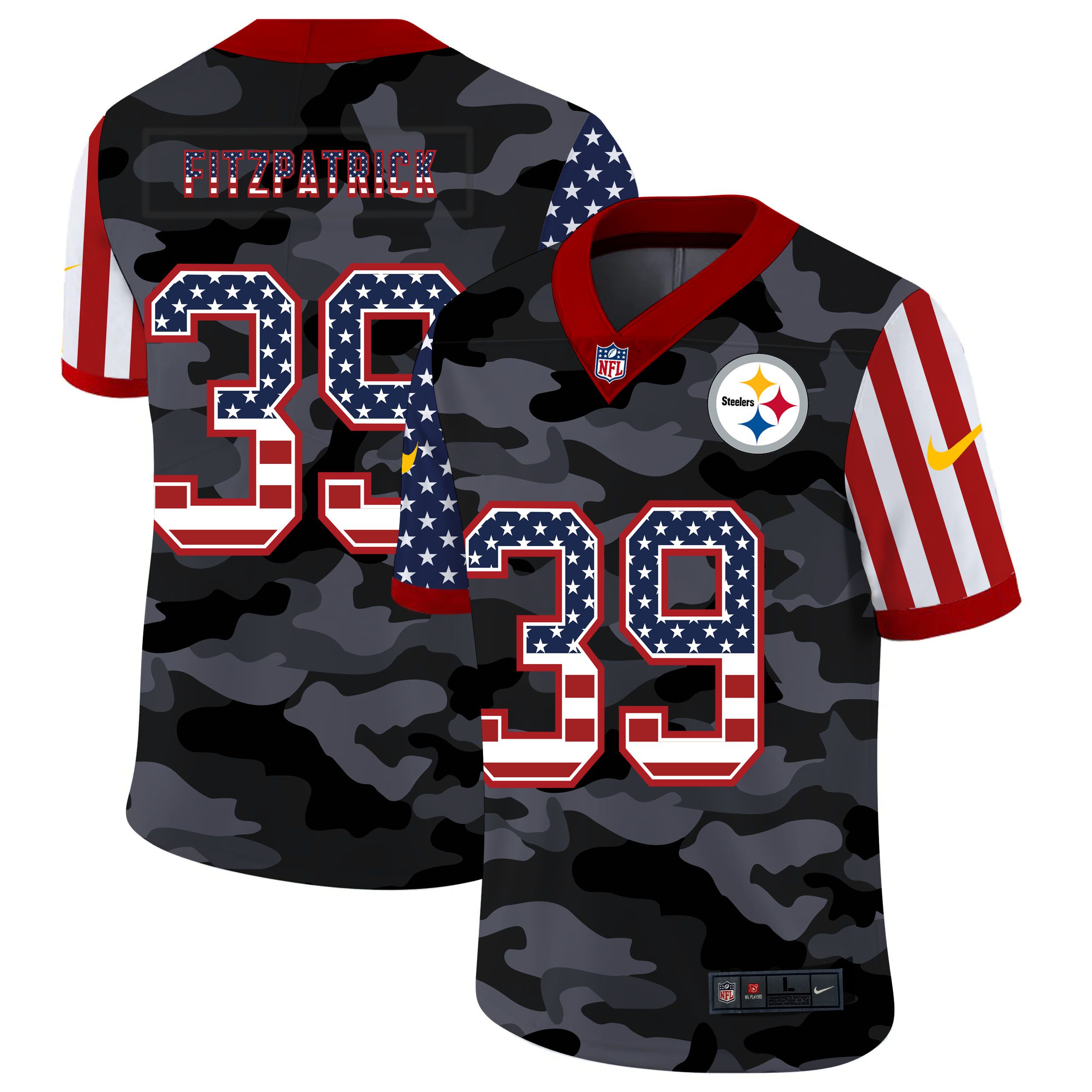 Men Pittsburgh Steelers #39 Fitzpatrick 2020 Nike Camo USA Salute to Service Limited NFL Jerseys->arizona cardinals->NFL Jersey
